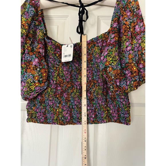 NEW Free People Back on Top‎ Floral Summer Crop Top Shirt Small - Picture 8 of 8